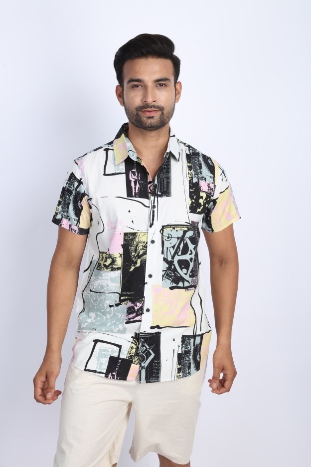 Abstract Print Short Sleeve Shirt – Top Shelf Fashion
